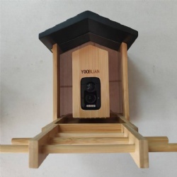 YOOBLIAN Smart Bird Feeder with Camera, 1.5L Solar Powered Bamboo YOOBLIAN Wood Bird Feeder, AI Identify 10000+ Species